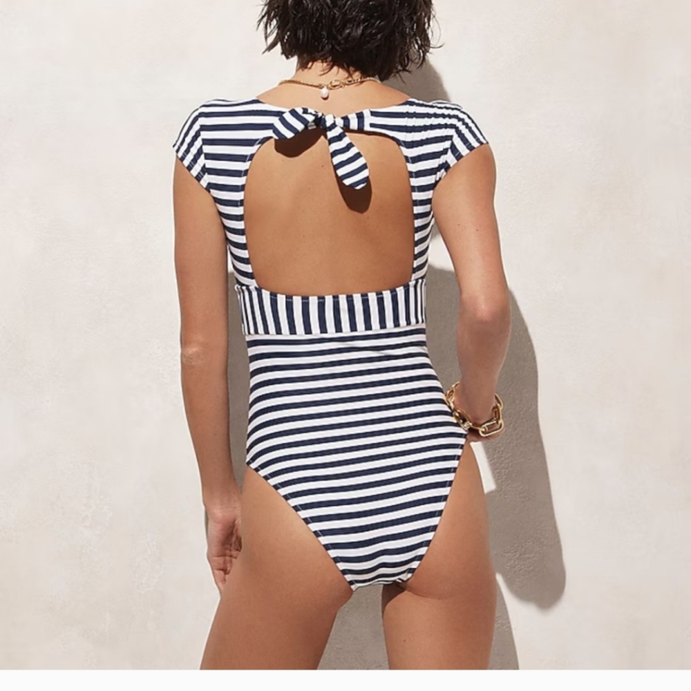 J. Crew cap sleeve Long Torso Swimsuit Nwt - Picture 3 of 9